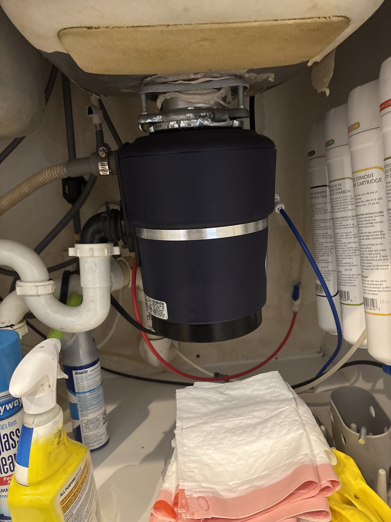 Garbage disposal replacement detail for Naples handyman kitchen repair service