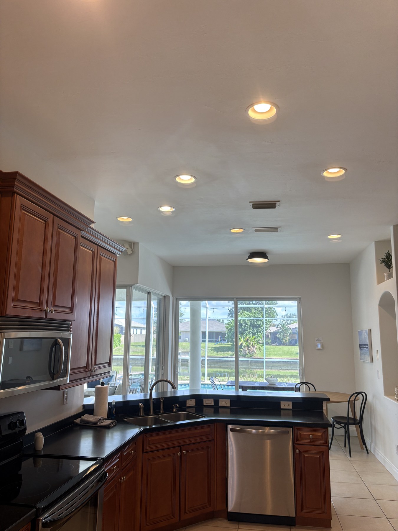 Interior recessed lighting and fixture update for Punta Gorda handyman services